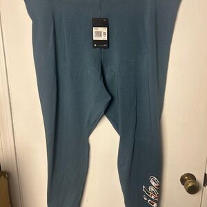 Nike Women's Teal Leggings with Logo